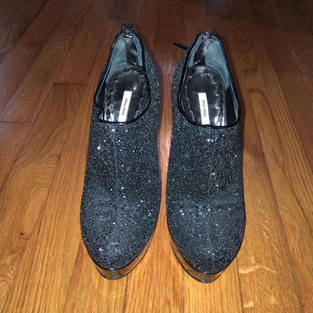 Miu Miu glitter booties
